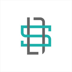 Letter DS line art vector template