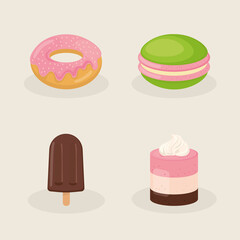 icons set dessert