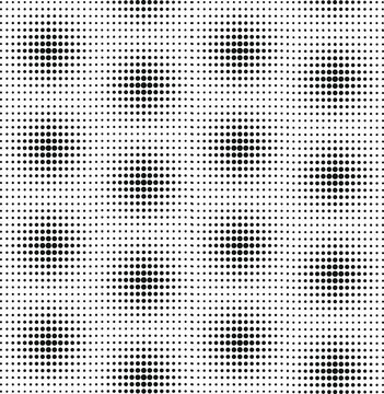 black and white seamless pattern of dots forming a sphere