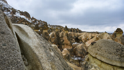 Beautiful shot of Pasabag Monks Valley in Cappadocia, Turkey