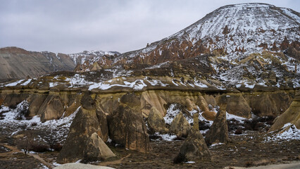 Beautiful shot of Pasabag Monks Valley in Cappadocia, Turkey