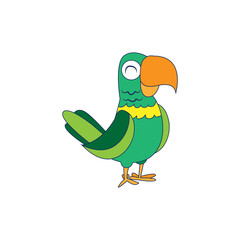 Isolated parrot bird animal fly nature wild vector illustration