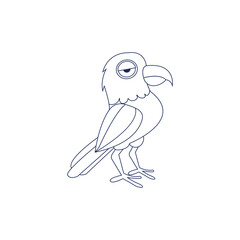 Isolated small draw bird animal fly nature wild vector illustration