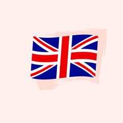 Great Britain Country Flag. Vector Illustration of Travel Symbol.