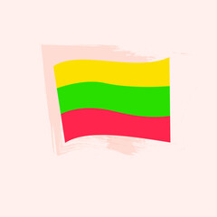 Lithuania Country Flag. Vector Illustration of Travel Symbol.