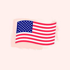 USA Country Flag. Vector Illustration of Travel Symbol.