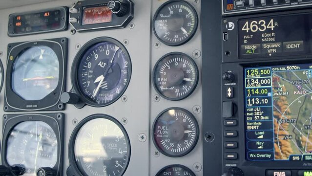 Control Panel of a Small Airplane