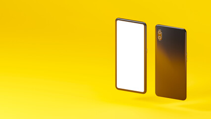 3Dイラストレーションで構成されたスマートフォンのイメージ。