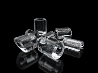 3d rendering ice tube on a black background