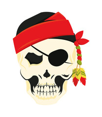 pirate skull with bandana