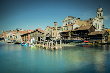 Fototapeta na wymiar Gondola Boatyard, Squero di San Trovaso