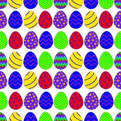 Seamless pattern of Easter eggs. Vector illustration.