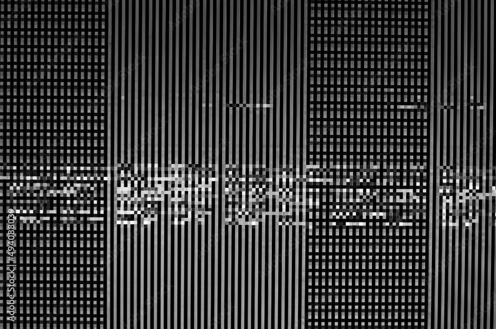 Poster pixel pattern of a digital glitch / abstract black and white pixel pattern background of a digital g
