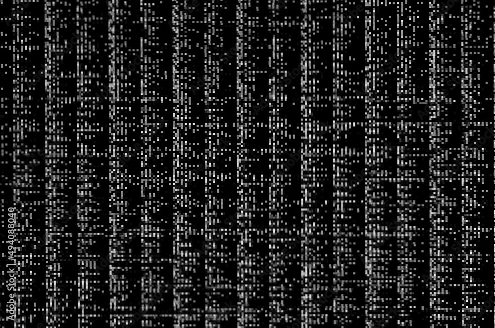Poster pixel pattern of a digital glitch / abstract black and white pixel pattern background of a digital g