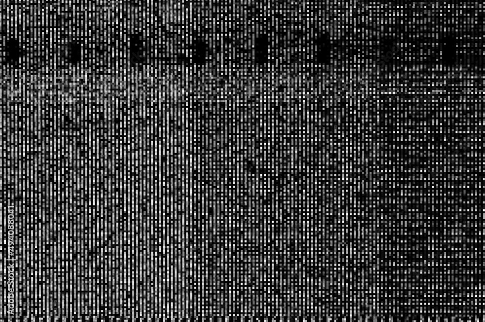 Poster pixel pattern of a digital glitch / abstract black and white pixel pattern background of a digital g