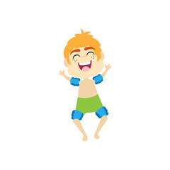 Isolated boy happy beach summer kids holiday vector illustration