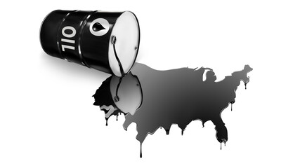 Oil industry concept with oil petrol barrel. 3D Illustration