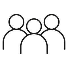 Ikona grupa ludzi.  Grafika wektorowa przedstawiająca trzy osoby. - obrazy, fototapety, plakaty