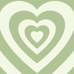 Green Heart pattern. Psychedelic abstract background. Vector