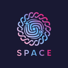 Logo design for space. Illustration of a logo space design on a black background