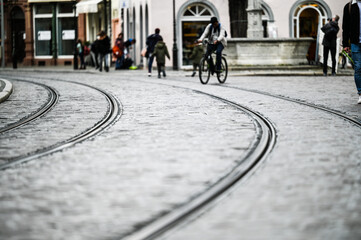 Straßenbahnschienen in der Altstadt