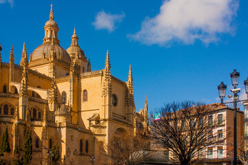 Naklejka na ściany i meble Catedral de Segovia, en la ciudad de Segovia, Castilla y León, España.