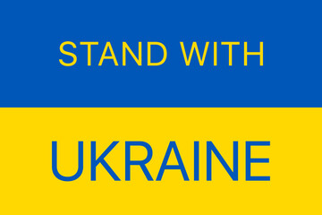 Patriotic, resistance and togetherness concept. The yellow and blue flag is the national symbol of Ukraine. Stand With Ukraine. Stop the war against Ukraine.