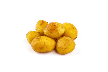 Fried potato, isolated on white background.