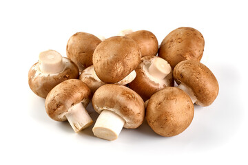 Royal brown champignons, isolated on white background.