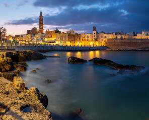 Monopoli - The town and coast at dusk.