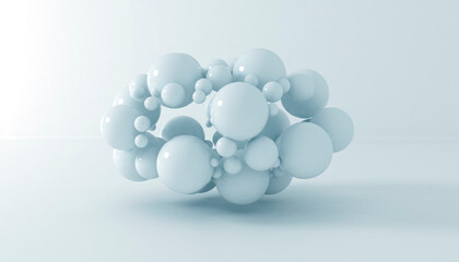 white spheres isolated on white background. 3d render