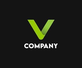 V letter logo design. Letter V logo design template.