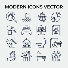 Real Estate set icon symbol template for graphic and web design collection logo vector illustration