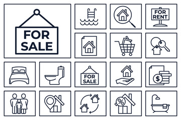 Real Estate set icon symbol template for graphic and web design collection logo vector illustration