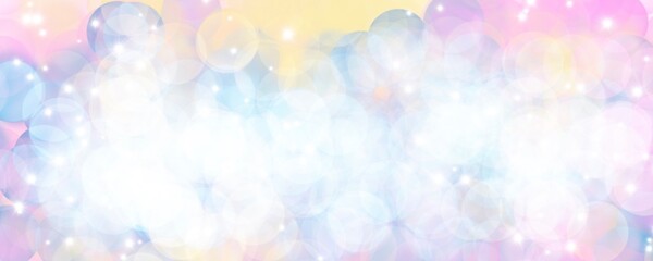 Unicorn galaxy pattern. Pastel cloud and sky with glitter. Cute bright paint like candy background theme. Concept to montage or present your product, for women, girls in princess style