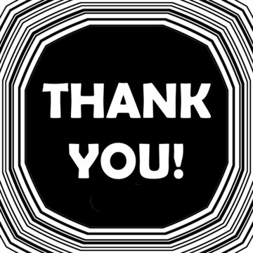 black and white image with writing "Thank You!"