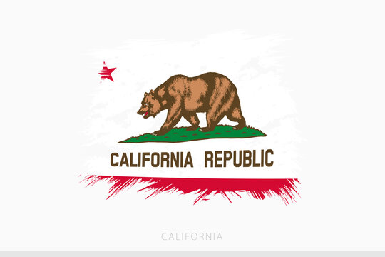 Grunge flag of California, vector abstract grunge brushed flag of California.