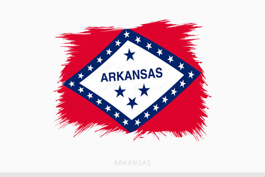 Grunge flag of Arkansas, vector abstract grunge brushed flag of Arkansas.