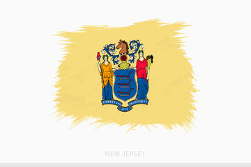 Grunge flag of New Jersey, vector abstract grunge brushed flag of New Jersey.