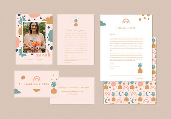 Abstract Boho Business Stationary Collection