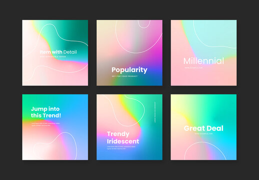 Abstract Gradient Social Media Post Layouts