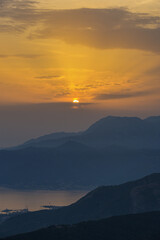 sunset in the mountains