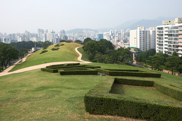 Bokcheondong Ancient Tombs in Busan, South Korea. Tombs of the Gaya Era.