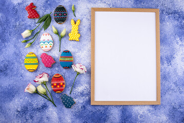 Easter cookies in shape of eggs and bunny