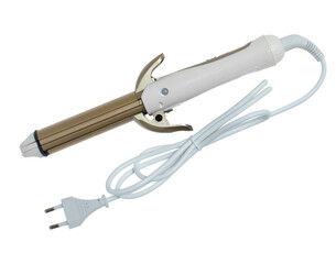 curling iron, device for drying hair, on a white background in isolation