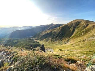 hiking in the mountains