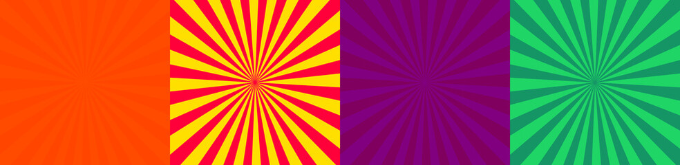 Starburst vector eps graphic set of four starburst or sun ray