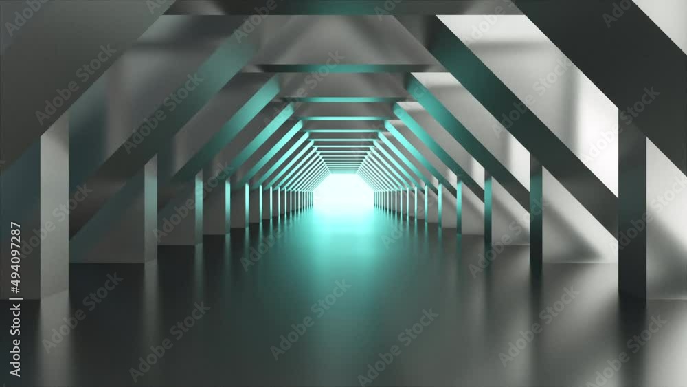 Poster futuristic tunnel. computer generated 3d render