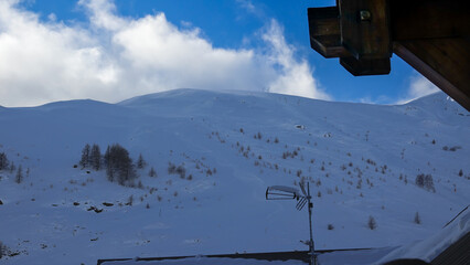 winter mountains and clouds