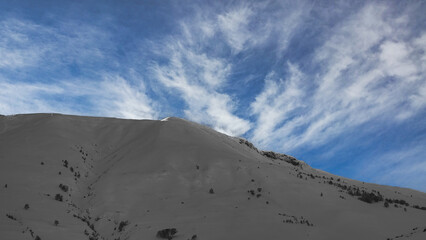 winter mountains and clouds